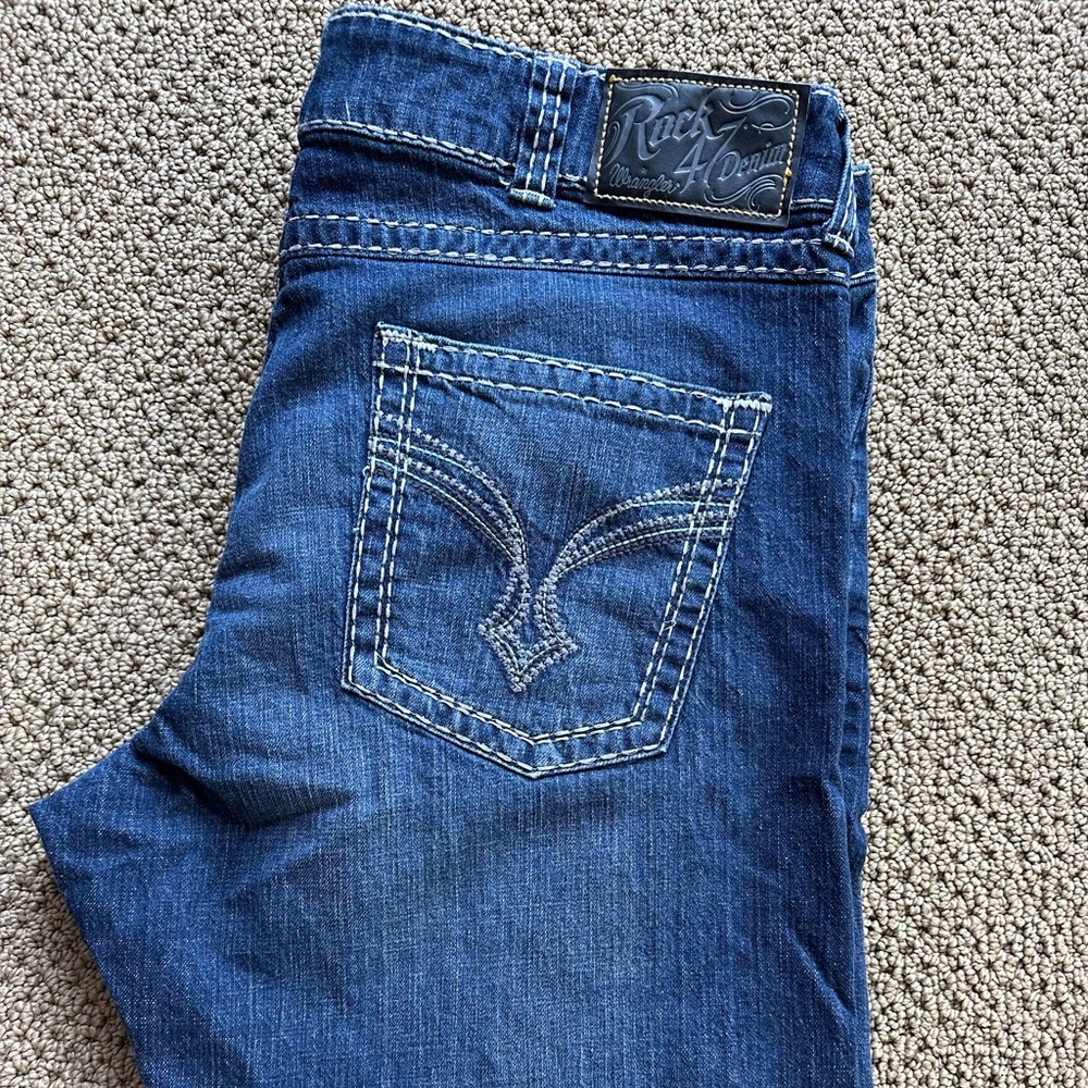 Wrangler Rock 47 Denim Slim Boot Cut Jeans 38 x 32